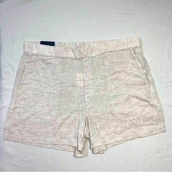 BANANA REPUBLIC Linen Shorts Women's XL Natural Pull-on Boho Summer Minimalist - Picture 4 of 9